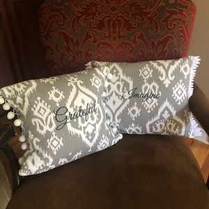 Imagine & Grateful Pillows!  Gorgeous!!